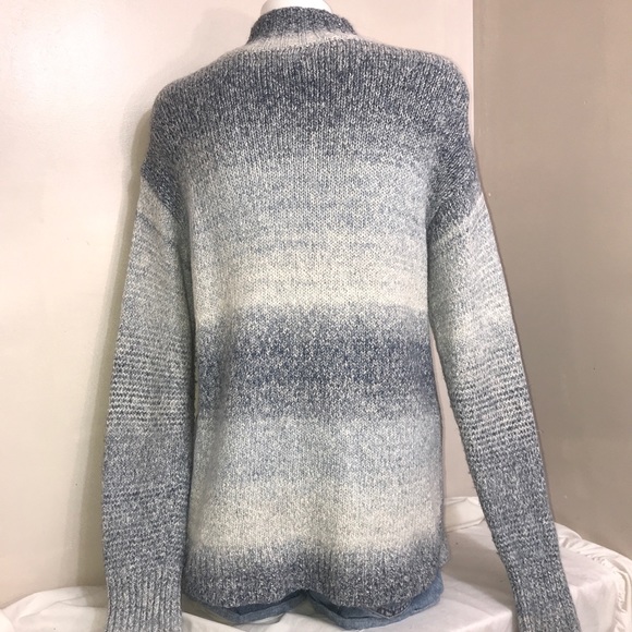 Chaps Baby Blue Striped Turtleneck Knit Sweater - Picture 3 of 10